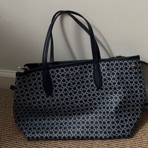 Stylish Navy and Light Blue Kate Spade Crossbody Convertible Bag